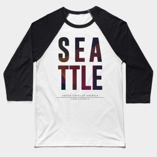 Seattle city typography Baseball T-Shirt